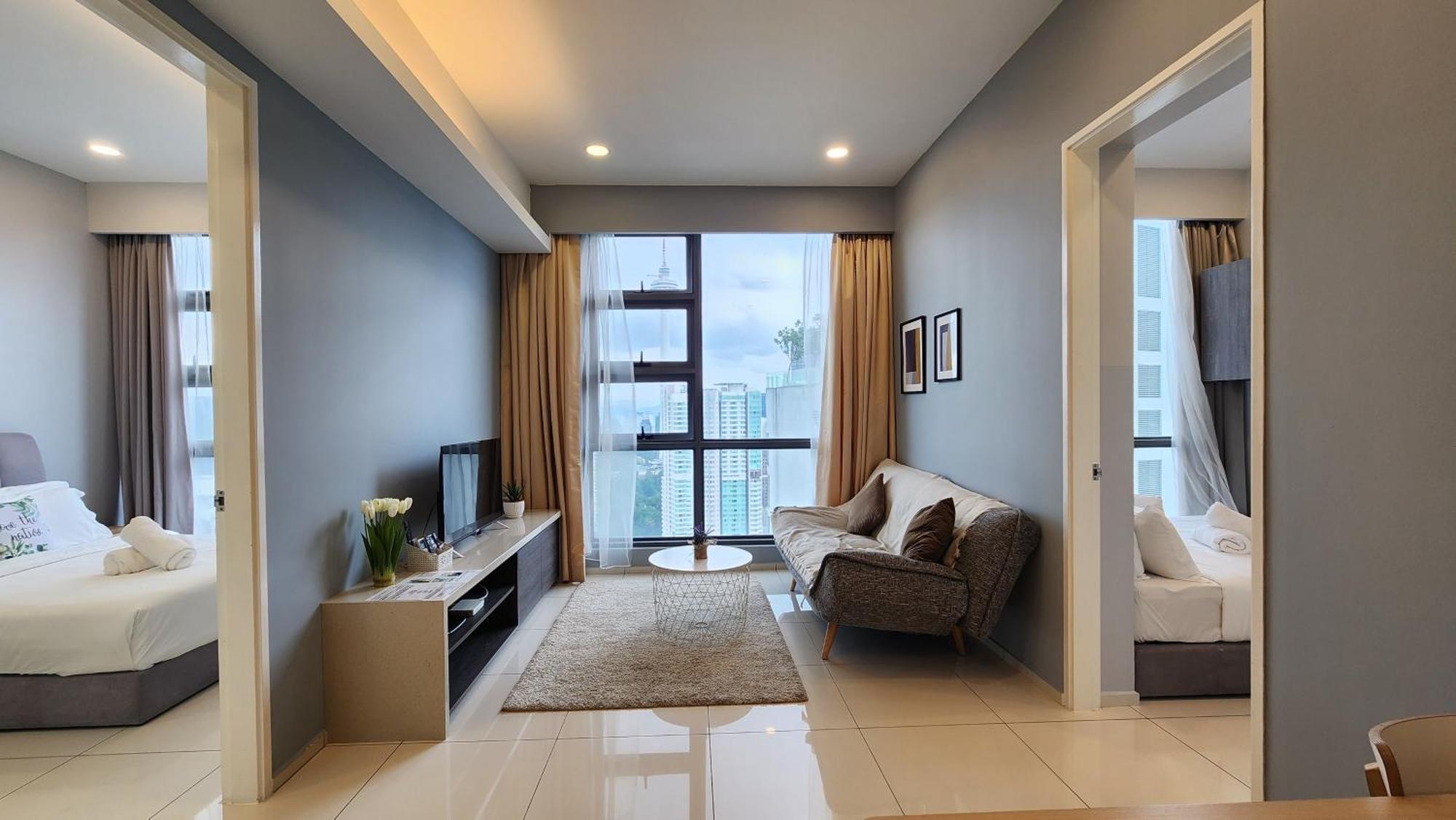 Skyline View In Bukit Bintang The Robertson 42F Apartman Kuala Lumpur Kültér fotó